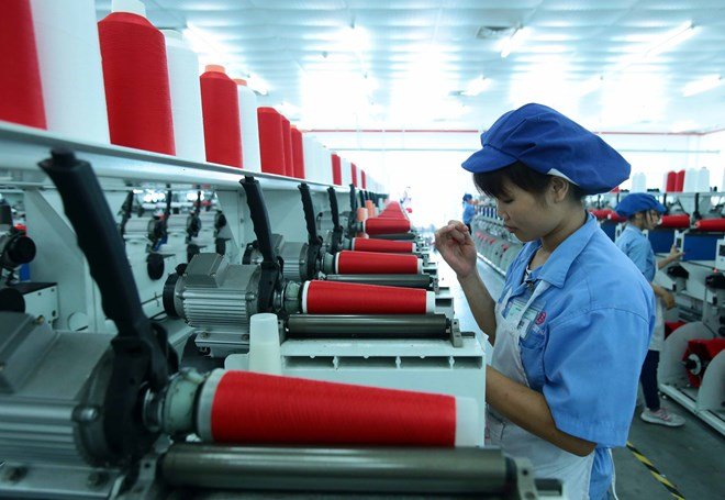 The factory of the Chinese-invested Jasan Textile & Dyeing Vietnam Co. Ltd in Yen My district, Hung Yen province (Photo: VNA)