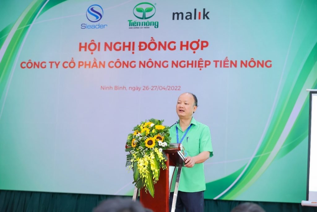 Ông Nguyễn Hồng Phong, Tổng Giám đốc Công ty Cổ phần Công Nông nghiệp Tiến Nông phát biểu tại Hội nghị Đồng hợp