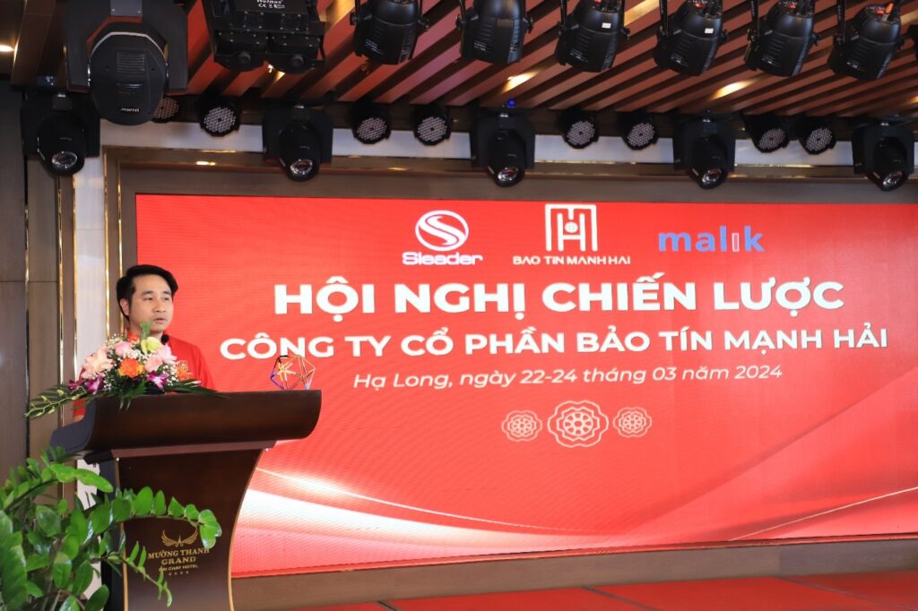 Ông Vũ Hùng Sơn, Chủ tịch kiêm TGĐ Công ty Cổ phần Bảo Tín Mạnh Hải, phát biểu khai mạc tại Hội nghị chiến lược
